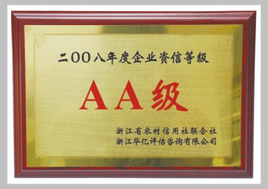 2008年AA級企業(yè)資信等級